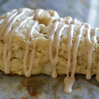 White Chocolate Macadamia Scones with Browned Butter Glaze