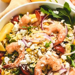 Mediterranean Orzo Salad with Shrimp