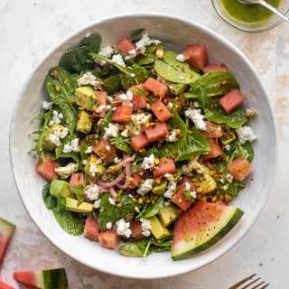 Watermelon Crunch Salad with Mint Vinaigrette
