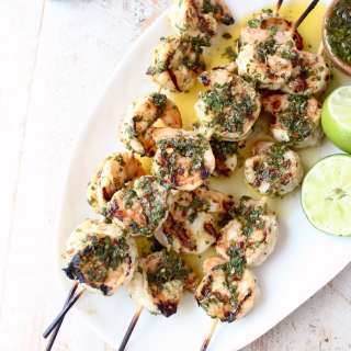 Grilled Chimichurri Shrimp Skewers