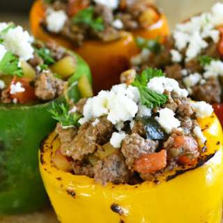 Stuffed Bell Peppers with Picadillo