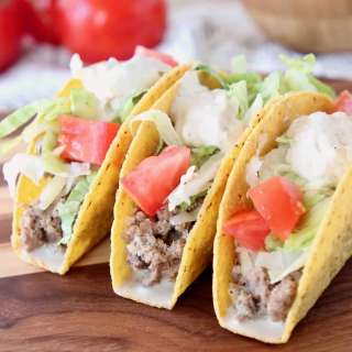 French Onion Dip Ground Beef Tacos