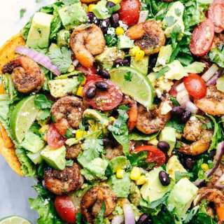 Shrimp Avocado Taco Salad