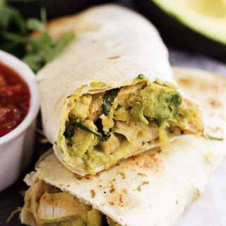 Baked Chicken Avocado Burritos