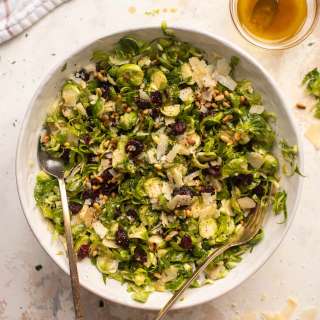 Brussels Salad with Spiced Maple Vinaigrette