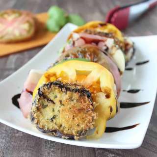 Crispy Eggplant Caprese Salad with Prosciutto