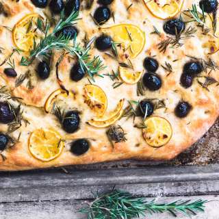Rosemary and Olive No Knead Focaccia Bread