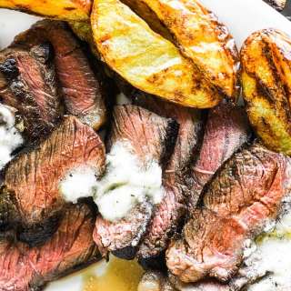 Steaks Frites with Parmesan Butter