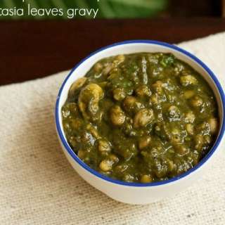 Colocasia Leaves Recipe | Alu Chi Bhaji