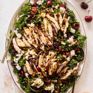 Grilled Chicken Cherry Kale Salad