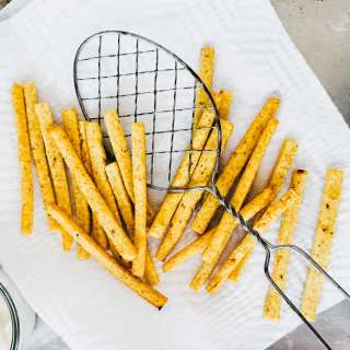Chickpea Fries with Lemon Tahini Dip