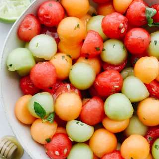 Melon Salad with Citrus Honey Mint Dressing