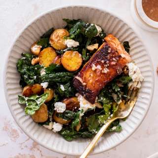 Winter Kale Salad with Salmon