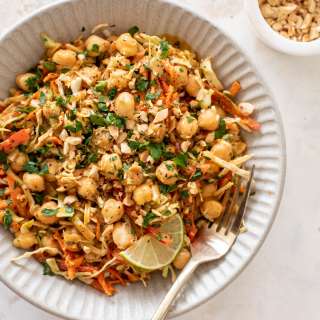 Chickpea Crunch Salad with Peanut Dressing