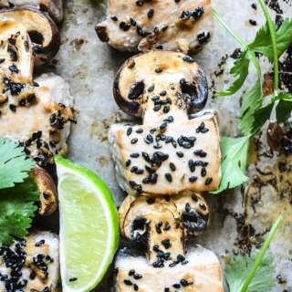 Ahi Tuna and Cremini Mushroom Skewers