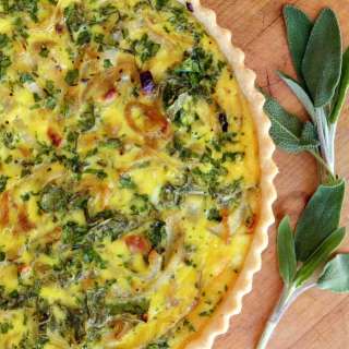 Caramelized Onion, Goat Cheese and Herb Pie