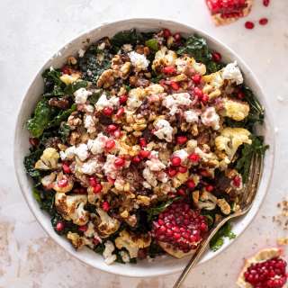 Roasted Cauliflower Winter Kale Salad