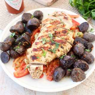 Grilled Cajun Chicken with Bell Pepper Cajun Slaw