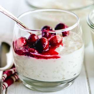 Scandinavian Rice Pudding with Cranberry Sauce