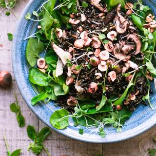 Wild Rice Bowl with Watercress and Hazelnuts