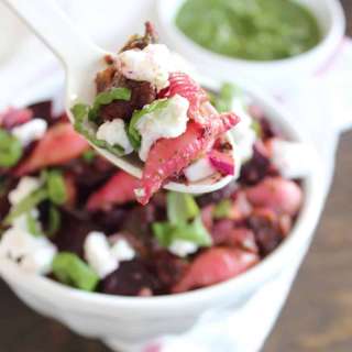 Roasted Beet & Goat Cheese Pesto Pasta Salad