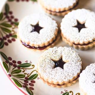 Cardamom Linzer Cookies with Lingonberry Jam