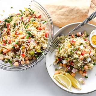 Mediterranean Orzo Salad with Creamy Lemon Dressing