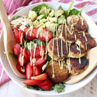 Crispy Goat Cheese Avocado & Strawberry Salad
