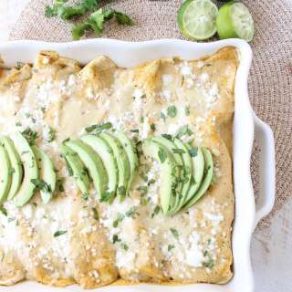 Vegetarian Cheesy Avocado & Corn Enchiladas