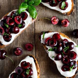 Whipped Ricotta Toast with Balsamic Cherries