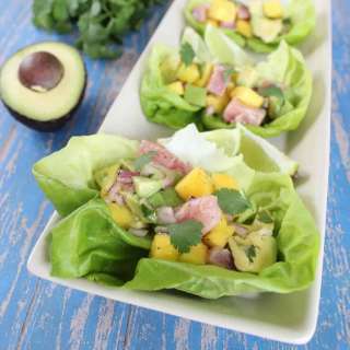 Caribbean Mango Avocado Ahi Lettuce Wraps
