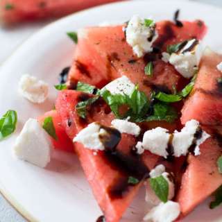 Watermelon and goats cheese salad