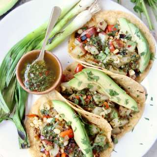 Vegan Tacos with Grilled Veggies and Chimichurri