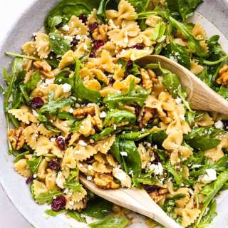 Cranberry Feta Bowtie Salad With Spinach