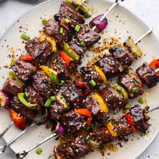 Grilled Asian Garlic Steak Skewers