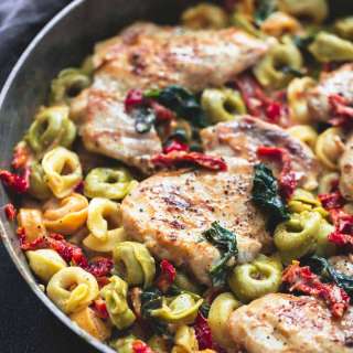 One Pan Tuscan Garlic Chicken Tortellini