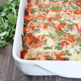 Ground Beef Enchiladas with Creamy Sriracha Sauce