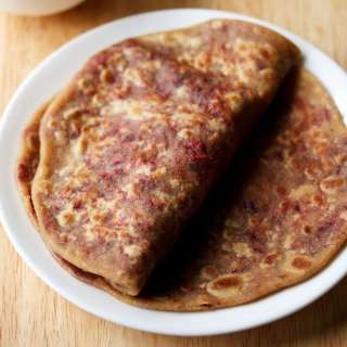 Beetroot Paratha (Stuffed Beet Flatbread)