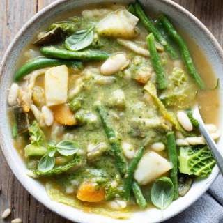 Ligurian Minestrone Soup with Pesto