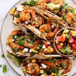 Blackened Cajun Shrimp Tacos with Avocado Salsa