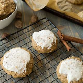 Gluten Free Spiced Apple-Oat Cookies with Maple Frosting