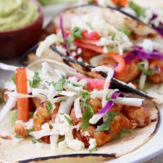 Grilled Shrimp Tacos with Creamy Avocado Salsa
