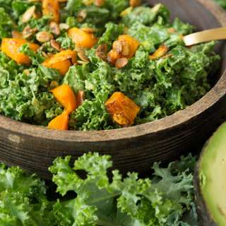 AVOCADO-KALE SALAD WITH BUTTERNUT SQUASH