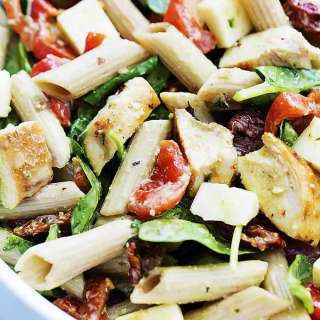 Chicken Penne Salad with Creamy Parmesan Dressing