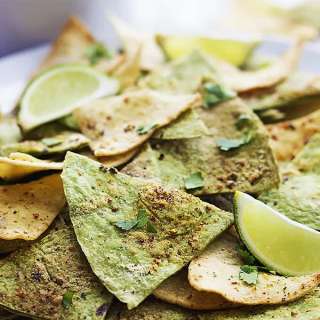 Baked Guacamole Tortilla Chips