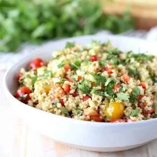 Quinoa Corn Salad with Avocado Dressing