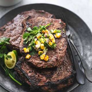 Cilantro Lime Marinated Steak with Corn Salsa