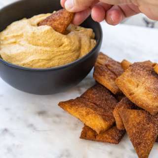 Easy Pumpkin Cream Cheese Dip with Pie Crust Crisps