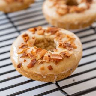 Vegan Maple Glazed Doughnuts with Coconut Bacon