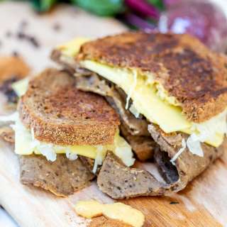 Vegan Corned Beef Reuben Sandwich with Russian Dressing